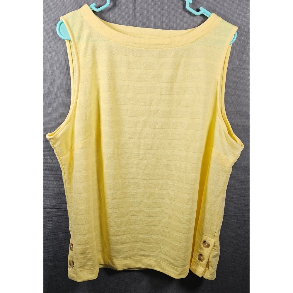 Croft & Barrow Yellow Textured Knit Sleeveless Boat Neck Top XXL NWT WC6UK200RS